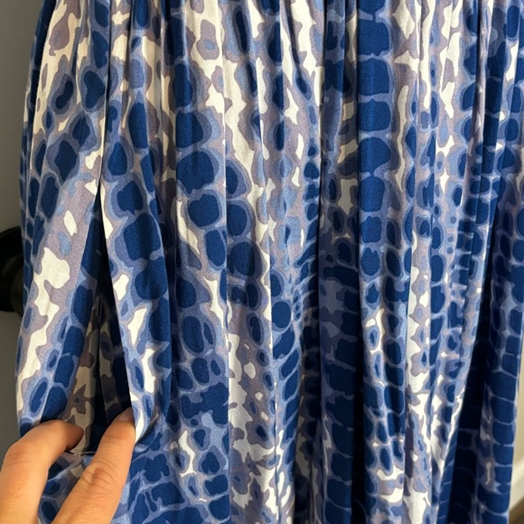 THML Blue Purple Tie Dye Sleeveless Ruffle Smocked Midi Dress S - Picture 6 of 10